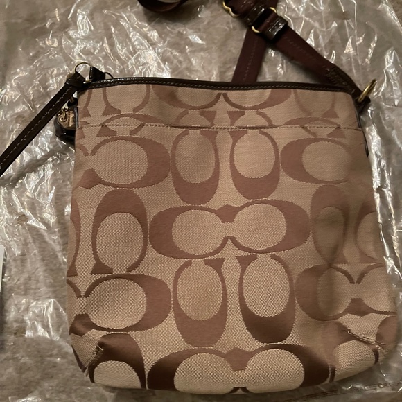 COACH (F21905) SIGNATURE STRIPE DUFFLE Brown/khaki - Picture 2 of 4